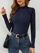 Load image into Gallery viewer, Heart Mock Neck Long Sleeve T-Shirt