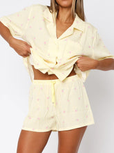 Load image into Gallery viewer, Valentine's Day Printed Collared Neck Short Sleeve Top and Shorts Set