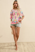 Load image into Gallery viewer, Printed Round Neck Half Sleeve Blouse