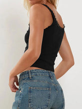 Load image into Gallery viewer, Lace Detail Square Neck Tank
