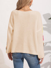 Load image into Gallery viewer, Crochet Flower Long Sleeve Sweater