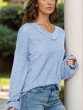 Load image into Gallery viewer, Dropped Shoulder Long Sleeve Knit Top