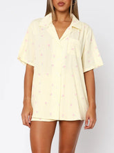 Load image into Gallery viewer, Valentine's Day Printed Collared Neck Short Sleeve Top and Shorts Set