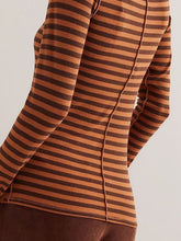 Load image into Gallery viewer, Exposed Seam Striped Turtleneck Long Sleeve T-Shirt