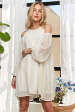 Load image into Gallery viewer, ADORA Cold Shoulder Balloon Sleeve Mini Dress