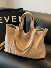 Load image into Gallery viewer, Corduroy Solid Large Tote Bag