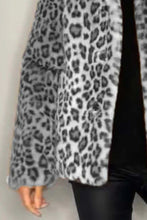 Load image into Gallery viewer, Full Size Leopard Furry Collared Neck Long Sleeve Coat