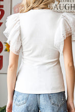 Load image into Gallery viewer, Ruffled Round Neck Cap Sleeve Blouse