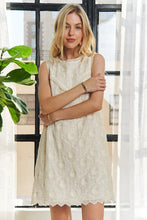 Load image into Gallery viewer, ADORA Applique Round Neck Sleeveless Shift Dress