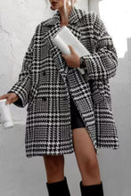Load image into Gallery viewer, Houndstooth Collared Neck Long Sleeve Coat