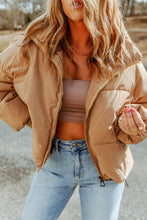 Load image into Gallery viewer, Zip Up Collared Neck Coat with Pockets