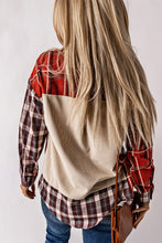 Load image into Gallery viewer, Plaid Patchwork Collared Neck Shacket