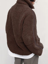 Load image into Gallery viewer, Zip Up Turtleneck Long Sleeve Plush Jacket