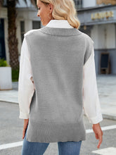 Load image into Gallery viewer, Side Slit V-Neck Sweater Vest