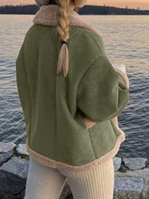 Load image into Gallery viewer, Fuzzy Collared Neck Long Sleeve Jacket