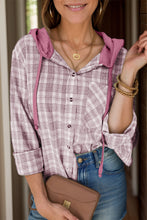 Load image into Gallery viewer, Drawstring Button Up Hooded Jacket