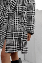 Load image into Gallery viewer, Houndstooth Collared Neck Long Sleeve Coat