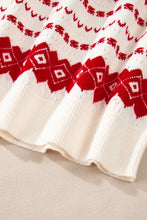 Load image into Gallery viewer, Geometric Round Neck Dropped Shoulder Sweater