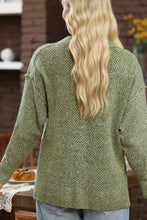 Load image into Gallery viewer, V-Neck Dropped Shoulder Long Sleeve Sweater