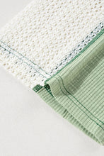 Load image into Gallery viewer, Lace Detail Contrast V-Neck Long Sleeve Blouse