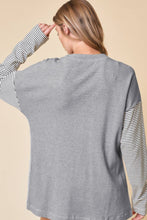 Load image into Gallery viewer, Open Front Long Sleeve Striped Cardigan with Pockets