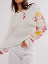Load image into Gallery viewer, Embroidered Round Neck Long Sleeve Sweatshirt