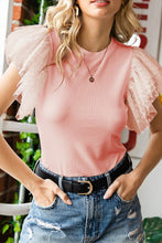 Load image into Gallery viewer, Ruffled Round Neck Cap Sleeve Blouse