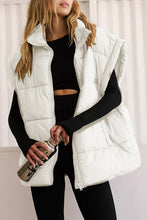 Load image into Gallery viewer, Zip Up Puffer Vest Coat with Pockets