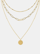 Load image into Gallery viewer, 18K Gold-Plated Three-Layered Engraved Necklace