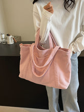 Load image into Gallery viewer, Corduroy Solid Large Tote Bag
