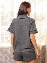 Load image into Gallery viewer, Pocketed Short Sleeve Top and Shorts Lounge Set