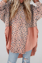Load image into Gallery viewer, Textured Leopard Dropped Shoulder Blouse