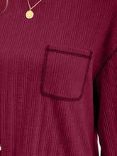 Load image into Gallery viewer, Mandy Contrast Stitching Round Neck Long Sleeve T-Shirt