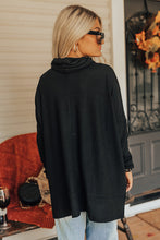 Load image into Gallery viewer, Side Slit High-Low Cowl Neck Long Sleeve Blouse