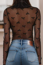 Load image into Gallery viewer, Bow Round Neck Sheer Top