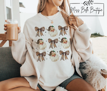 Load image into Gallery viewer, Leopard Coquette Santa Tee/Crewneck
