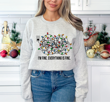 Load image into Gallery viewer, I'm Fine, Christmas Lights Tee or Crewneck