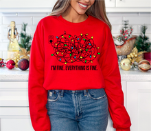 Load image into Gallery viewer, I'm Fine, Christmas Lights Tee or Crewneck