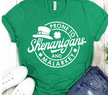 Load image into Gallery viewer, Prone to Shenanigans and Malarkey Tee/Sweatshirt