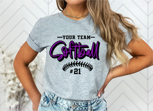 Load image into Gallery viewer, Custom "Team" Softball Sweatshirt
