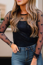 Load image into Gallery viewer, Bow Round Neck Sheer Top