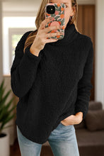 Load image into Gallery viewer, Fuzzy Turtleneck Long Sleeve Sweatshirt