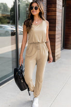 Load image into Gallery viewer, Drawstring Round Neck Sleeveless Jumpsuit