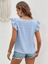 Load image into Gallery viewer, Ruffled Square Neck Cap Sleeve Blouse