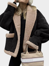 Load image into Gallery viewer, Fuzzy Collared Neck Long Sleeve Jacket