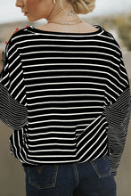 Load image into Gallery viewer, Striped Round Neck Dropped Shoulder Top