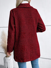 Load image into Gallery viewer, Plaid Collared Neck Long Sleeve Jacket