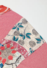 Load image into Gallery viewer, Striped Floral Patchwork Round Neck Top