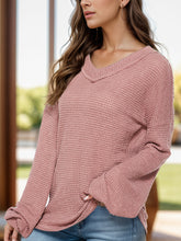 Load image into Gallery viewer, Dropped Shoulder Long Sleeve Knit Top