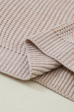 Load image into Gallery viewer, Cable-Knit Round Neck Dropped Shoulder Sweater